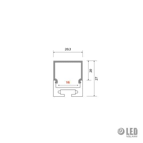 Profil suspendu - carré - AC6400C - 200CM - gris – Image 2