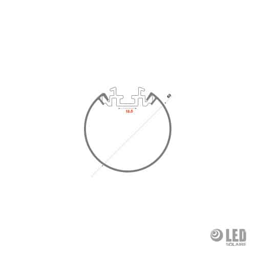 Profil rond - AC3700 - 200CM - gris - O60MM – Image 2