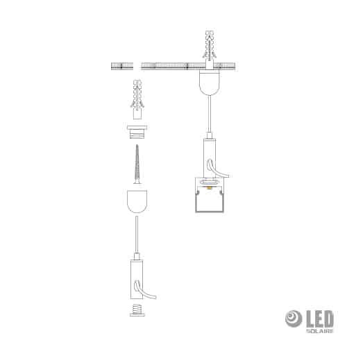 Profil suspendu - carré - AC6400C - 200CM - gris – Image 4