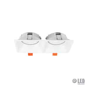 Collerette carrée double - ELF121 - 105x105 -blanc