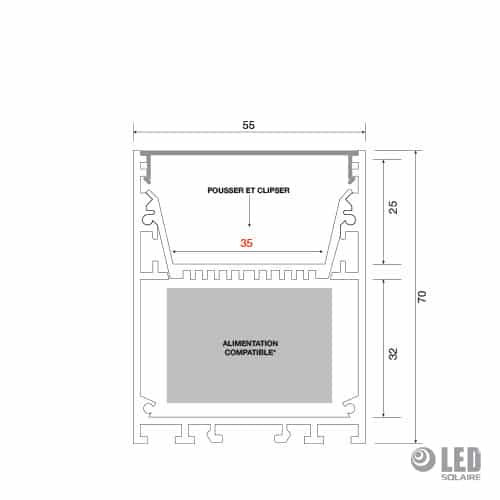 Profil linear line - AC3100N - 200CM - noir – Image 3