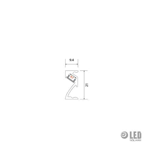Profil latéral slim - AC2500S-N - 200CM - noir – Image 2